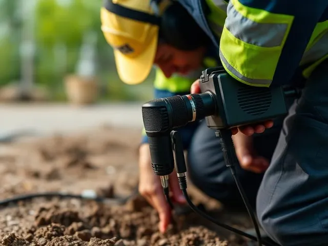 Acoustic leak detection equipment used to listen for underground pipe leaks