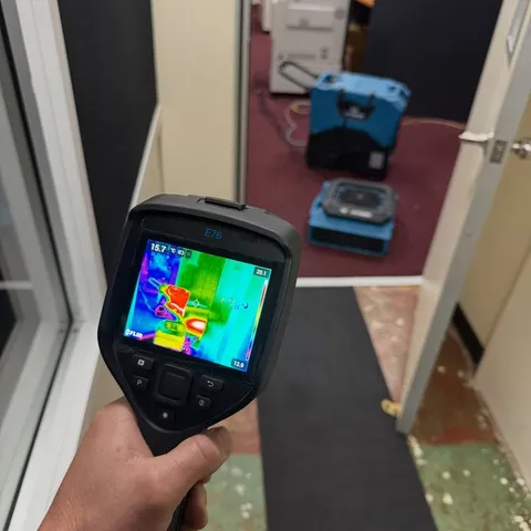 Thermal imaging camera used during a leak detection job