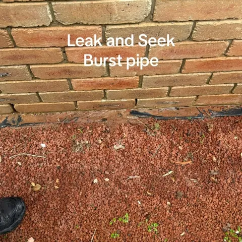 Burst pipe repair location marked on site
