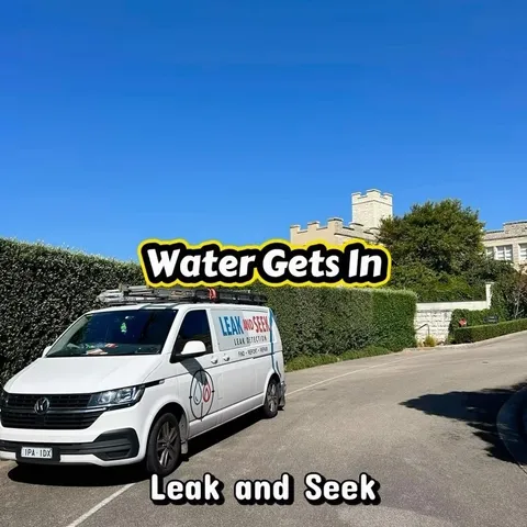 Leak and Seek van on the road to a job